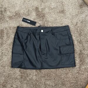 Fashion Nova Black Faux Leather Skirt